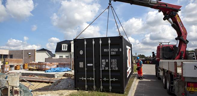 Levering ved containerleje Materialecontainer
