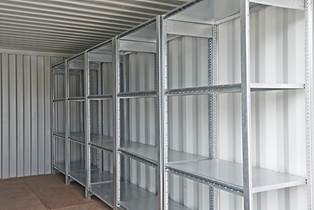 Lej en containerreol til opbevaring i containere Containerreol