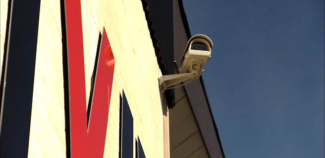 De udendørs arealer er overvågede overvågningskamera hos boxit