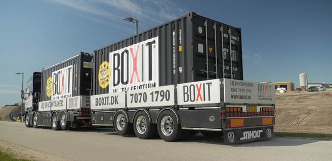 Flytteboxen flyttes fra Aalborg Flytteboxen på BOXIT lastbilen